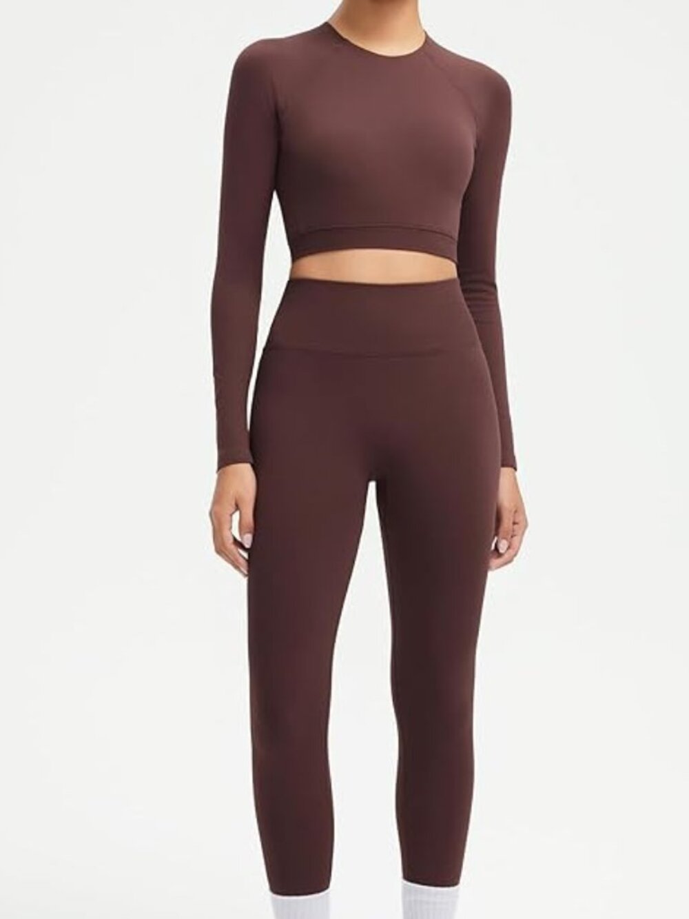 SUUKSESS Women Long Sleeve Crop Top Leggings Set Size L
